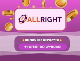 all right casino bonus bez depozytu