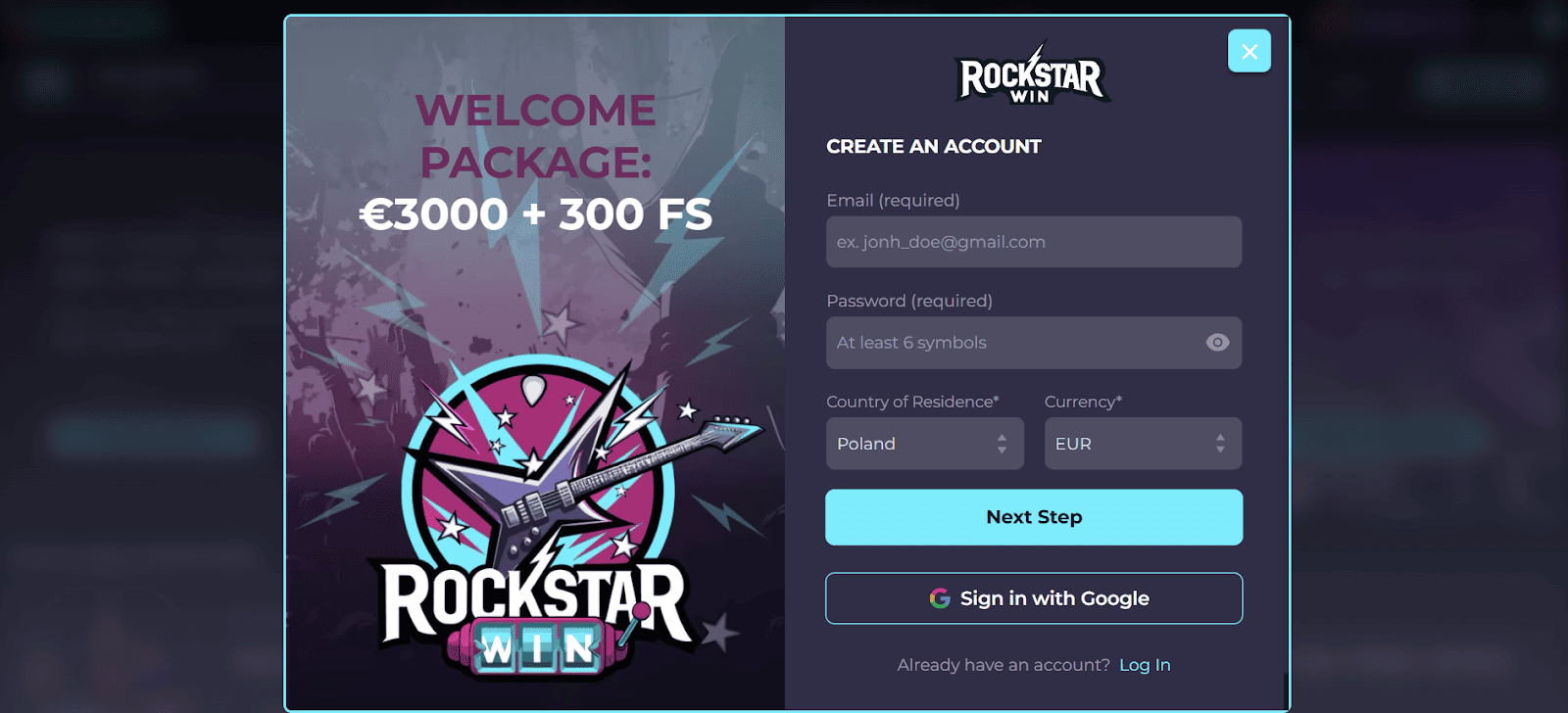 rockstarwin rejestracja