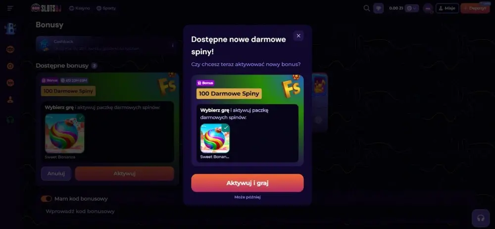 slotsdl casino dostępne darmowe spiny