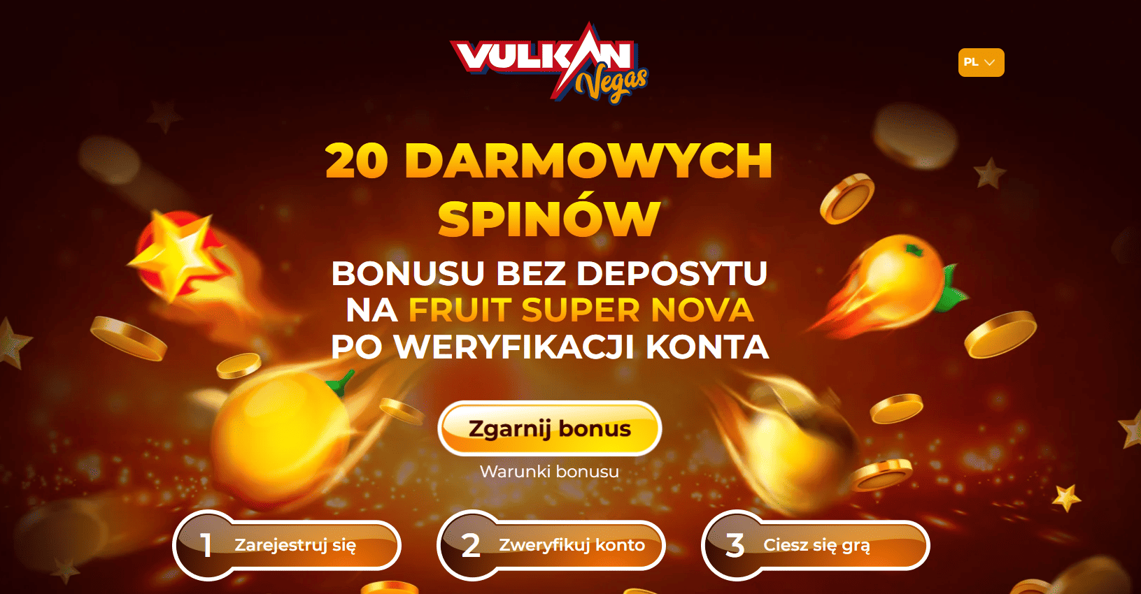 vulkan vegas 20 free spins za rejestracje
